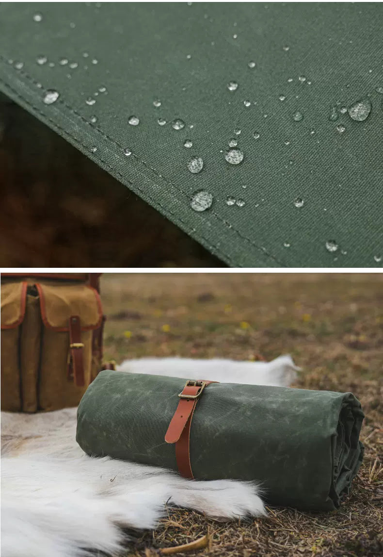 Waxed Canvas Tarp – 2.9×2.9m, 19 Hanging Points, UV & Rain Protection