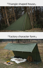 Waxed Canvas Tarp – 2.9×2.9m, 19 Hanging Points, UV & Rain Protection