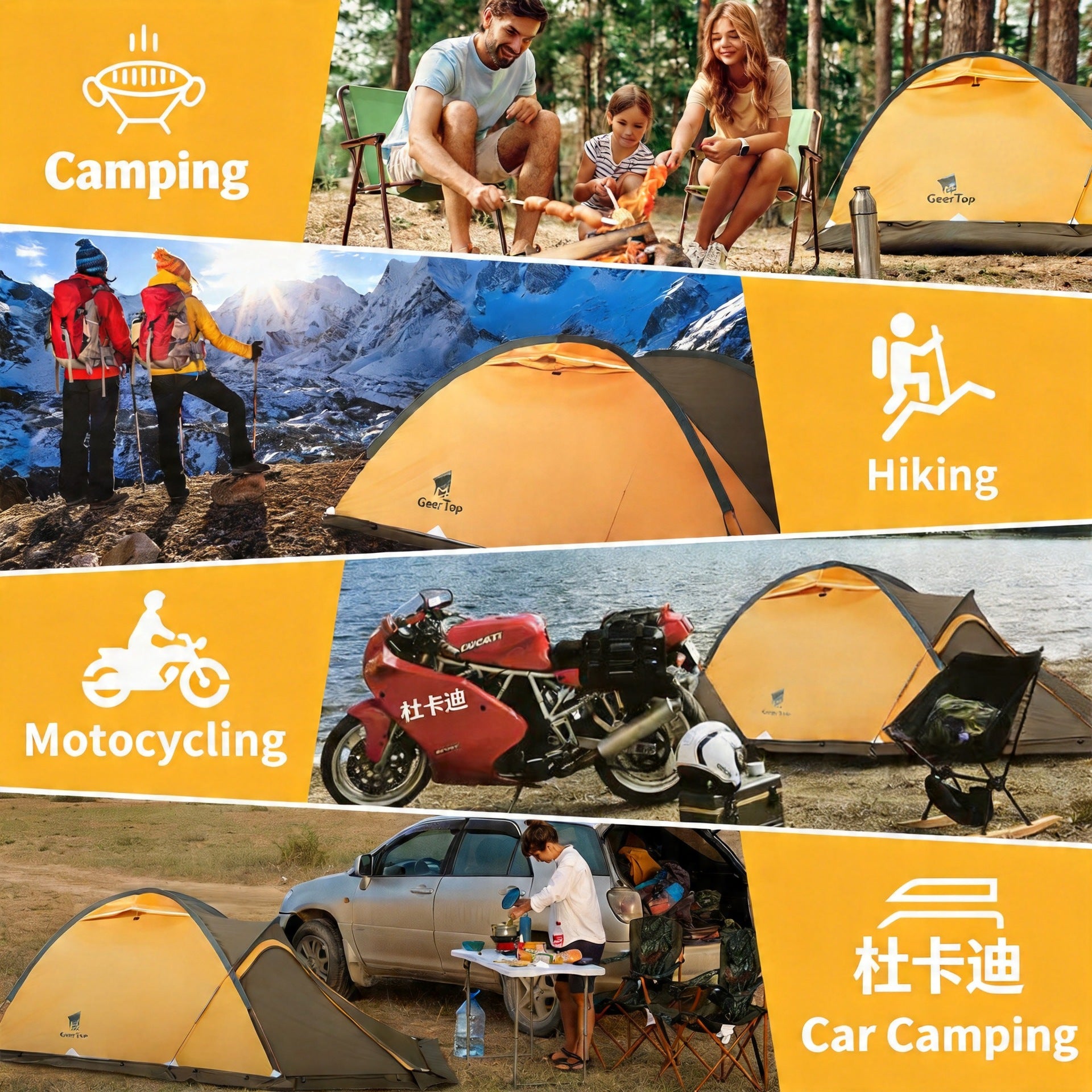 4-Season Double-Layer Camping Tent – 1 Bedroom + Living Room, 3.7kg