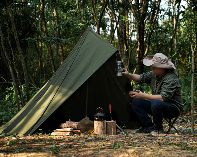 4 Seasons Bushcraft Tent – TC Cotton & Polyester, Aluminum Frame