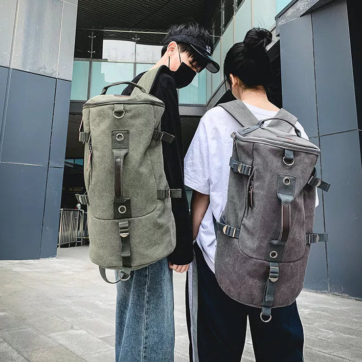 Retro Canvas Hiking Backpack – Large Waterproof Travel Shoulder Bag