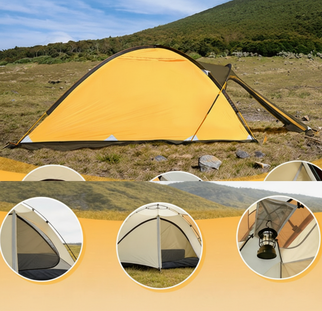 4-Season Double-Layer Camping Tent – 1 Bedroom + Living Room, 3.7kg