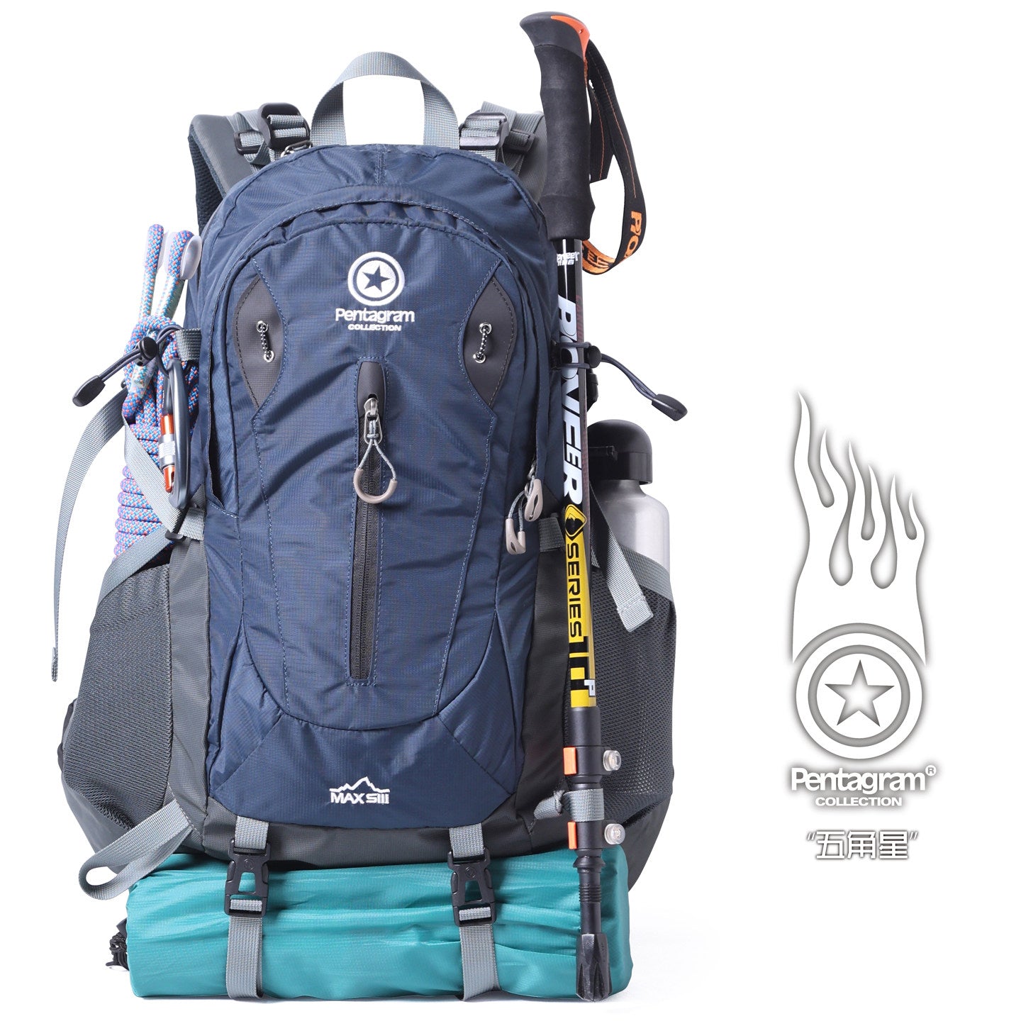 Pentagram Outdoor Hiking Backpack 25L – Waterproof Nylon Frame Pack for Men & Women, Camping & Trekking