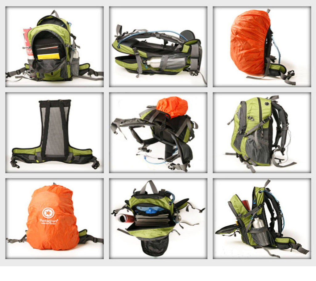 Pentagram Outdoor Hiking Backpack 25L – Waterproof Nylon Frame Pack for Men & Women, Camping & Trekking