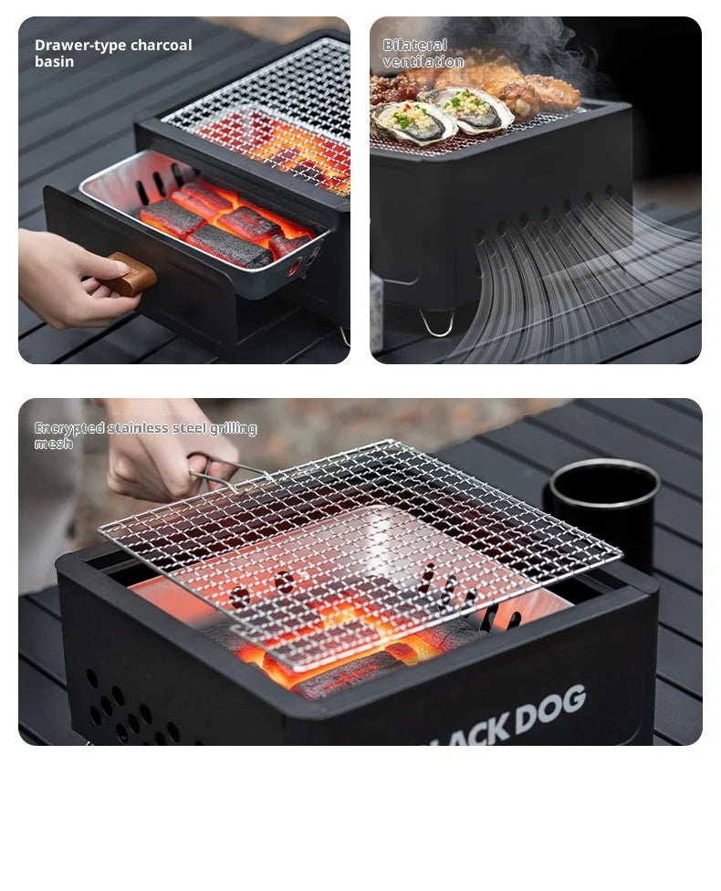 Portable Tabletop Charcoal Grill | Compact BBQ for Camping & Outdoor Cooking