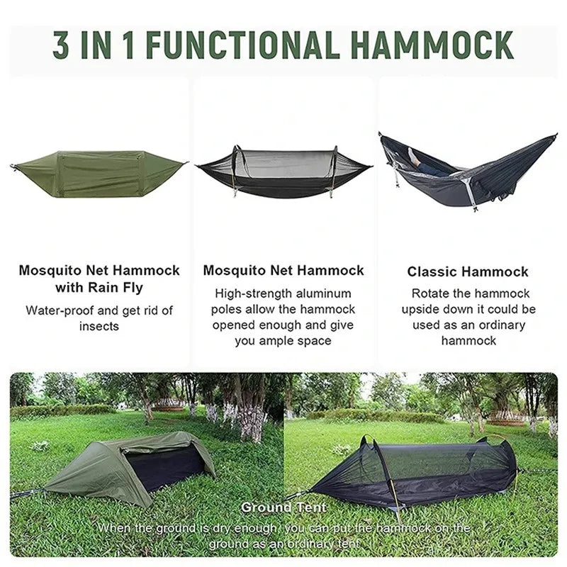 Traveling Eagle Hammock Tent – Waterproof Anti-Mosquito Outdoor Tree Tent | Single-Point Suspension | 200kg Capacity