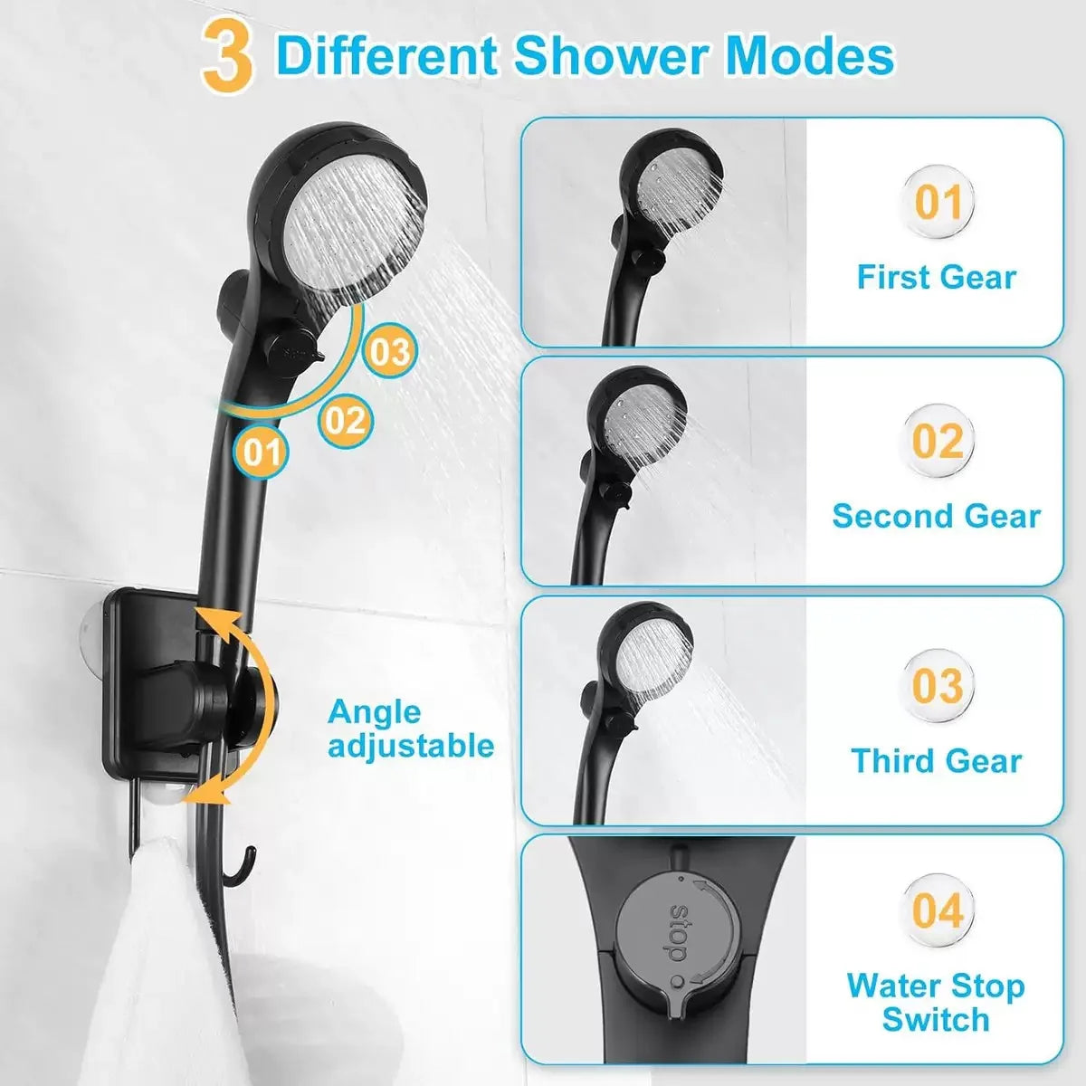 Portable Electric Outdoor Shower Kit – Camping, Car Wash & Bathing Nozzle Set (6000mAh / 8000mAh)