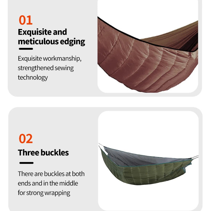 Outdoor Hammock Sleeping Bag – Lightweight Warm Quilted Underquilt for Camping