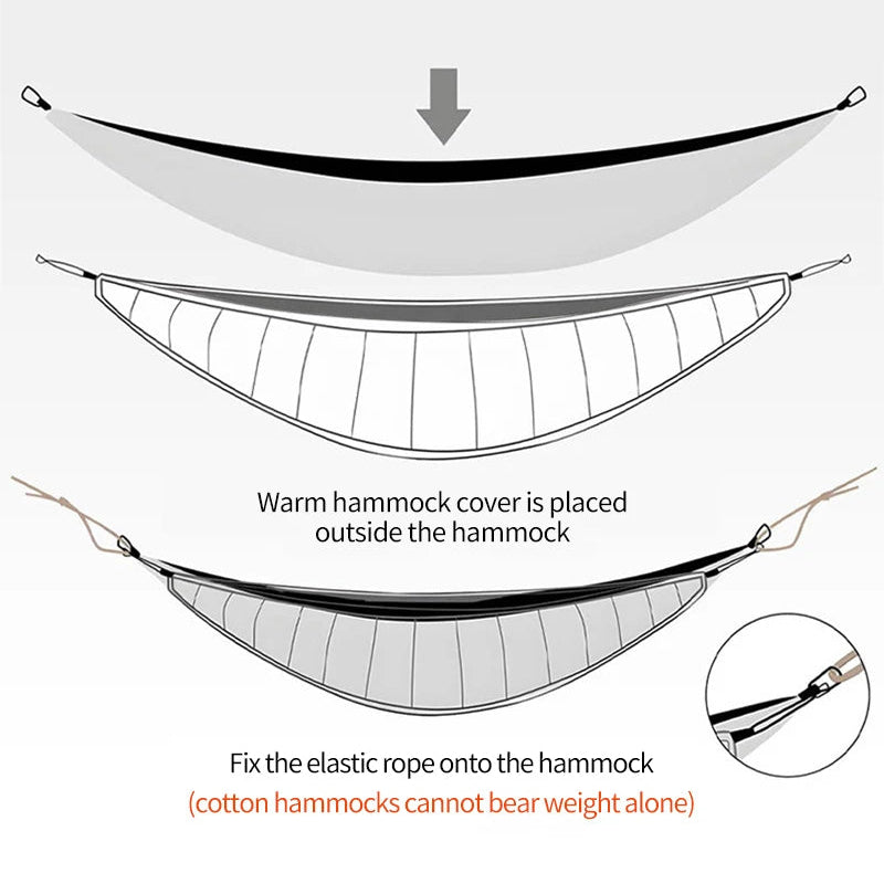 Outdoor Hammock Sleeping Bag – Lightweight Warm Quilted Underquilt for Camping