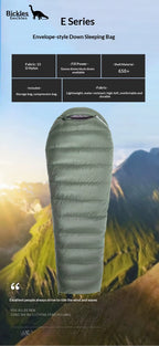 Goose Down Sleeping Bag – Lightweight Mummy Style for Camping & Travel