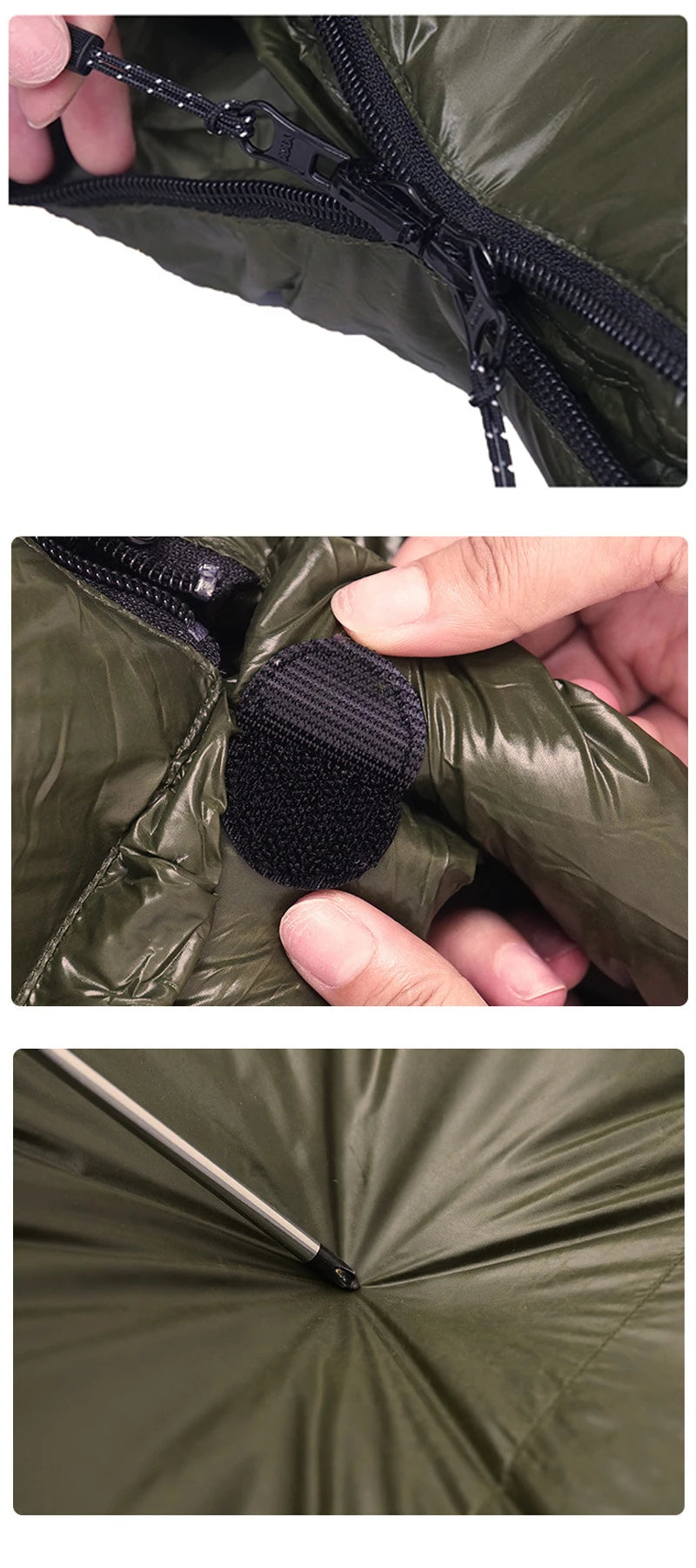 Ultralight Mummy Down Sleeping Bag – Duck Down, 3-Season