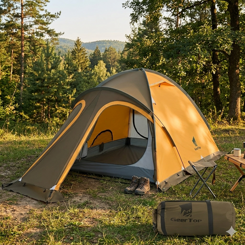 4-Season Double-Layer Camping Tent – 1 Bedroom + Living Room, 3.7kg