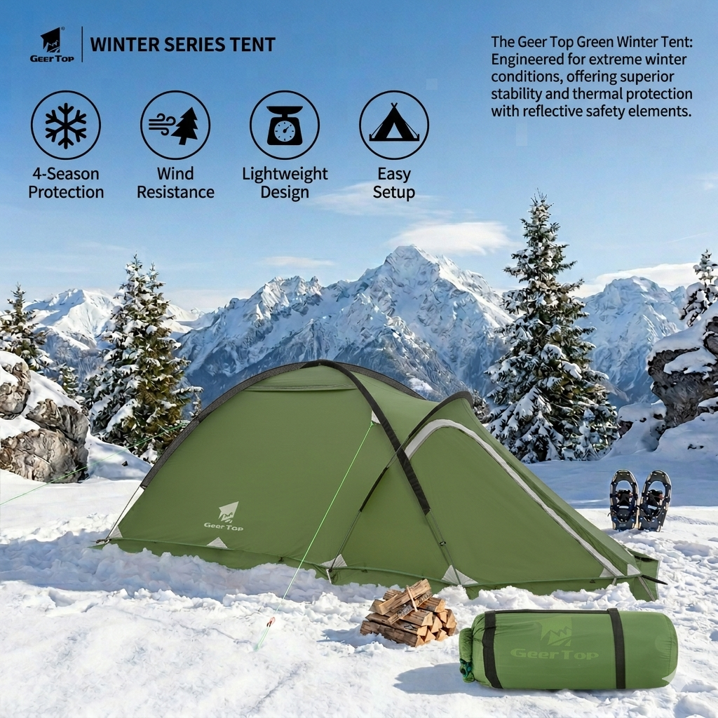 4-Season Double-Layer Camping Tent – 1 Bedroom + Living Room, 3.7kg