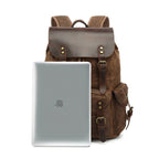 Retro Canvas Laptop Backpack – 16" Computer Pocket, Waterproof, Magnetic Buckle, Unisex Travel Bag