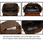 Retro Canvas Laptop Backpack – 16" Computer Pocket, Waterproof, Magnetic Buckle, Unisex Travel Bag