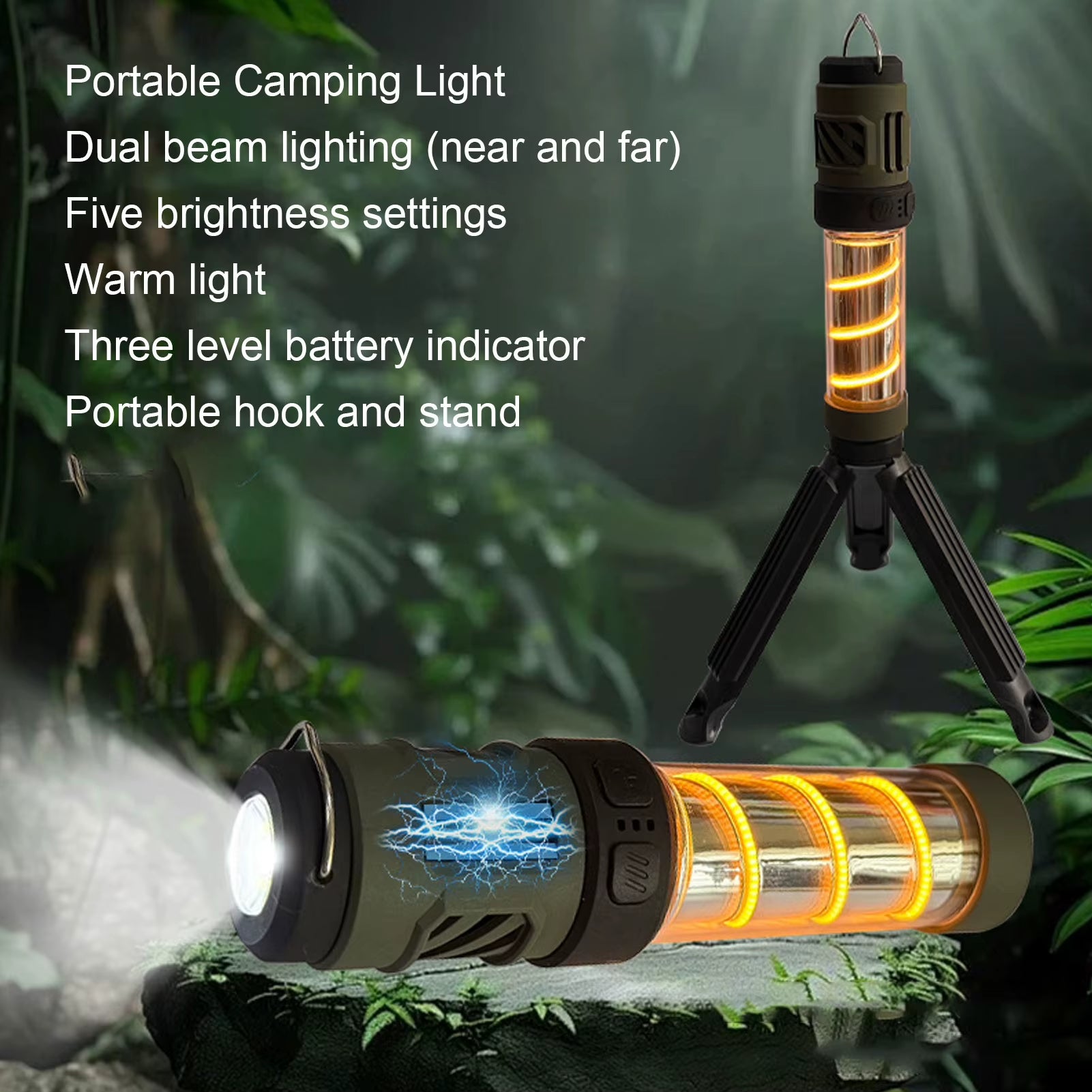 West Tune Camping Light – Portable Tent Canopy Ambient Light, Mosquito Repellent, Emergency Flashlight, Long Lift