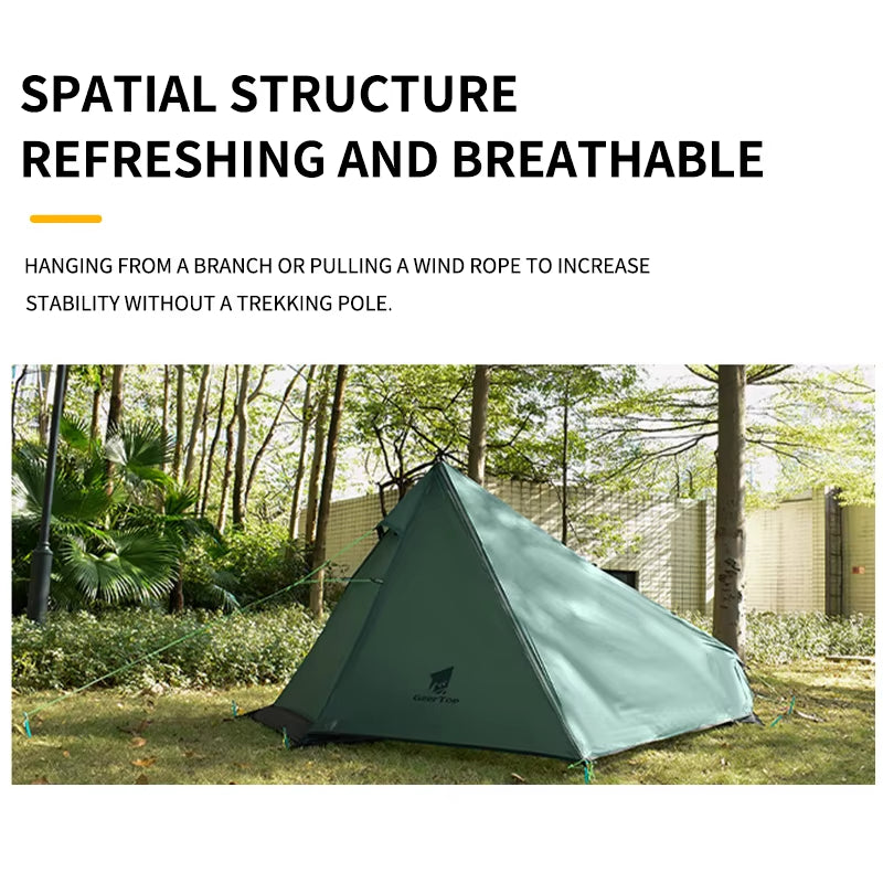 Ultralight Backpacking Pyramid Tent – 900g, 3000mm Waterproof, Thru-Hike Ready