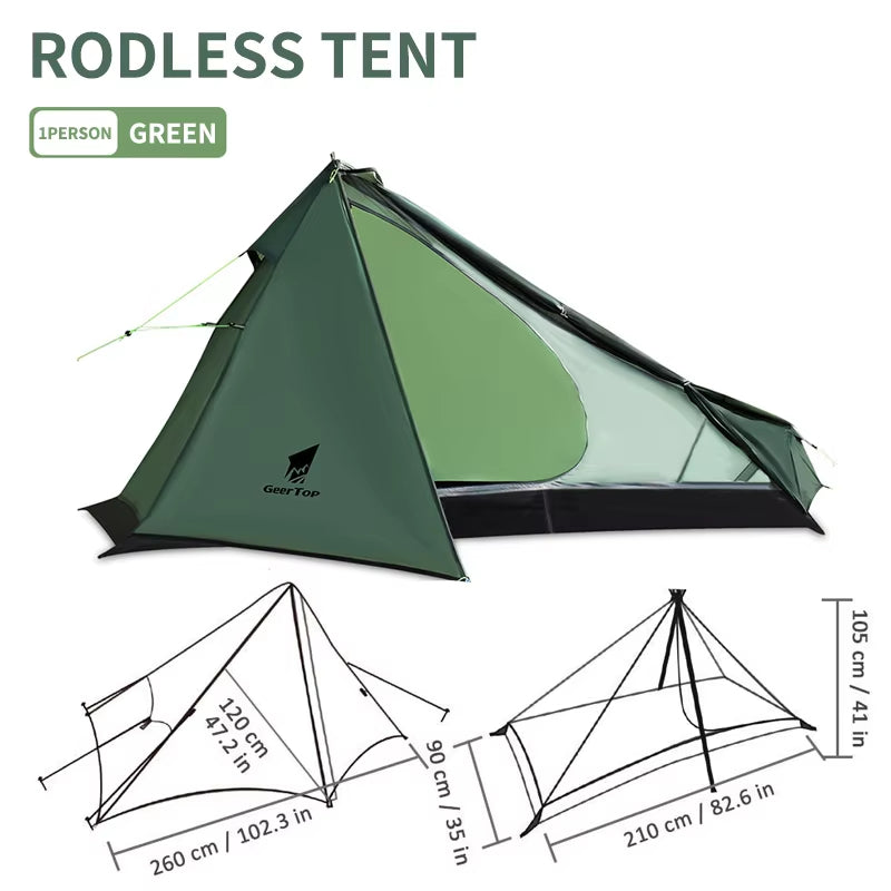 Ultralight Backpacking Pyramid Tent – 900g, 3000mm Waterproof, Thru-Hike Ready