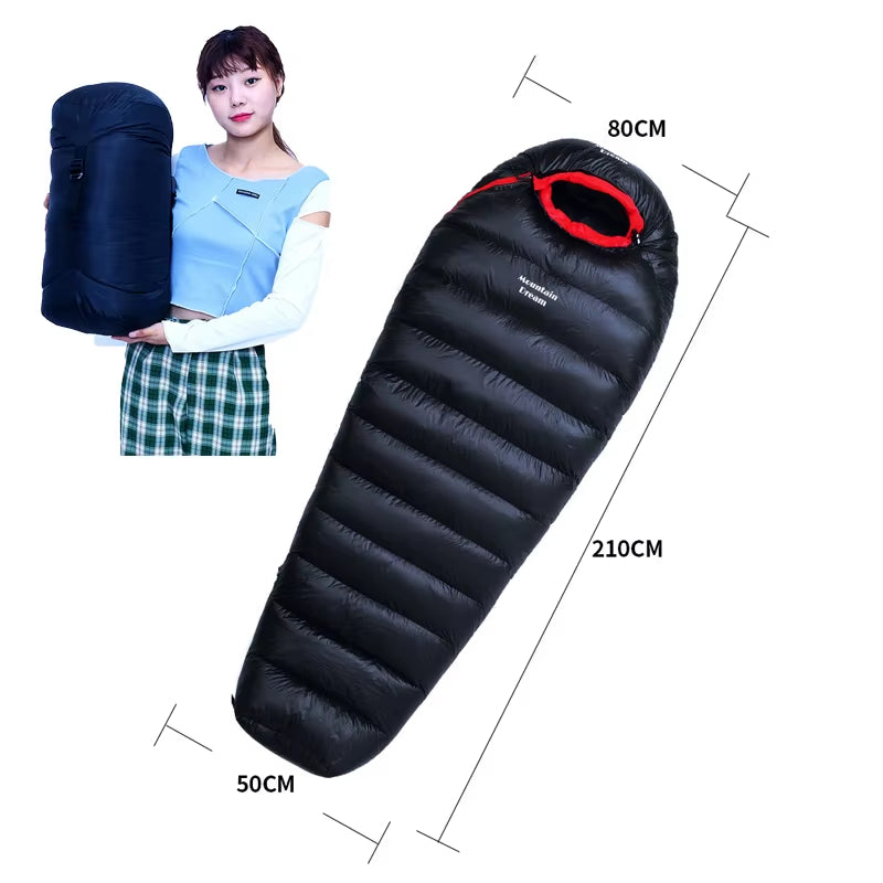 Ultralight Mummy Down Sleeping Bag – Duck Down, 3-Season