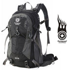 Pentagram Outdoor Hiking Backpack 25L in Black – Waterproof Nylon Frame Pack with Rain Cover