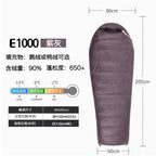 Goose Down Sleeping Bag in Pine Green – 1000G Fill, Lightweight Mummy Style, 210x80x50cm, 3-Season Camping & Travel
