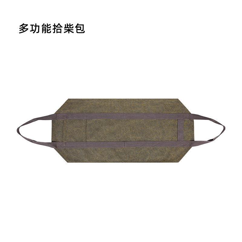 Canvas Firewood Carrier Bag – Heavy Duty Camping Log Tote