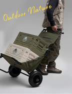 62L Portable Camping Storage Box with Folding Doors & Detachable Shelf