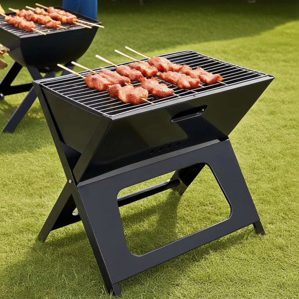Portable Folding Charcoal BBQ Grill – Thick Heavy-Duty Outdoor Camping & Picnic Grill