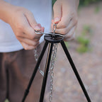 Aluminum Alloy Camping Tripod Hanger – Detachable Hanging Pot Rack for Campfire & BBQ