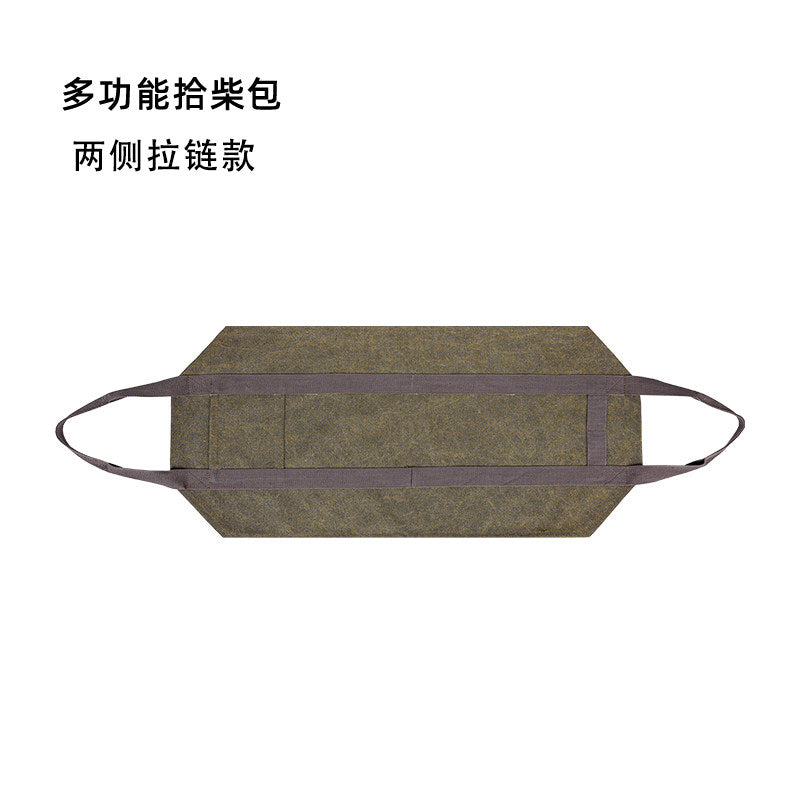 Canvas Firewood Carrier Bag – Heavy Duty Camping Log Tote