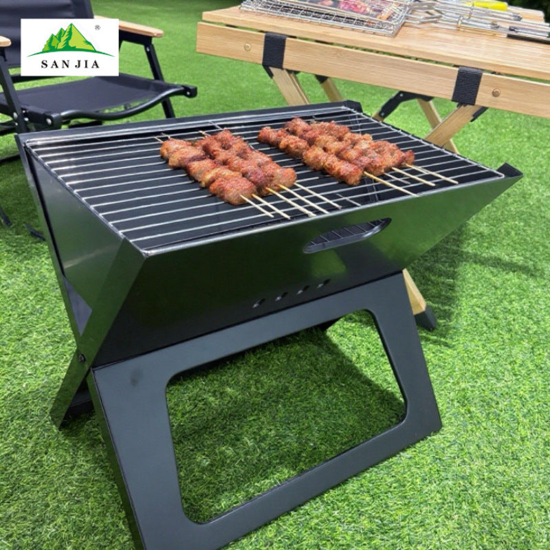 Portable Folding Charcoal BBQ Grill – Thick Heavy-Duty Outdoor Camping & Picnic Grill