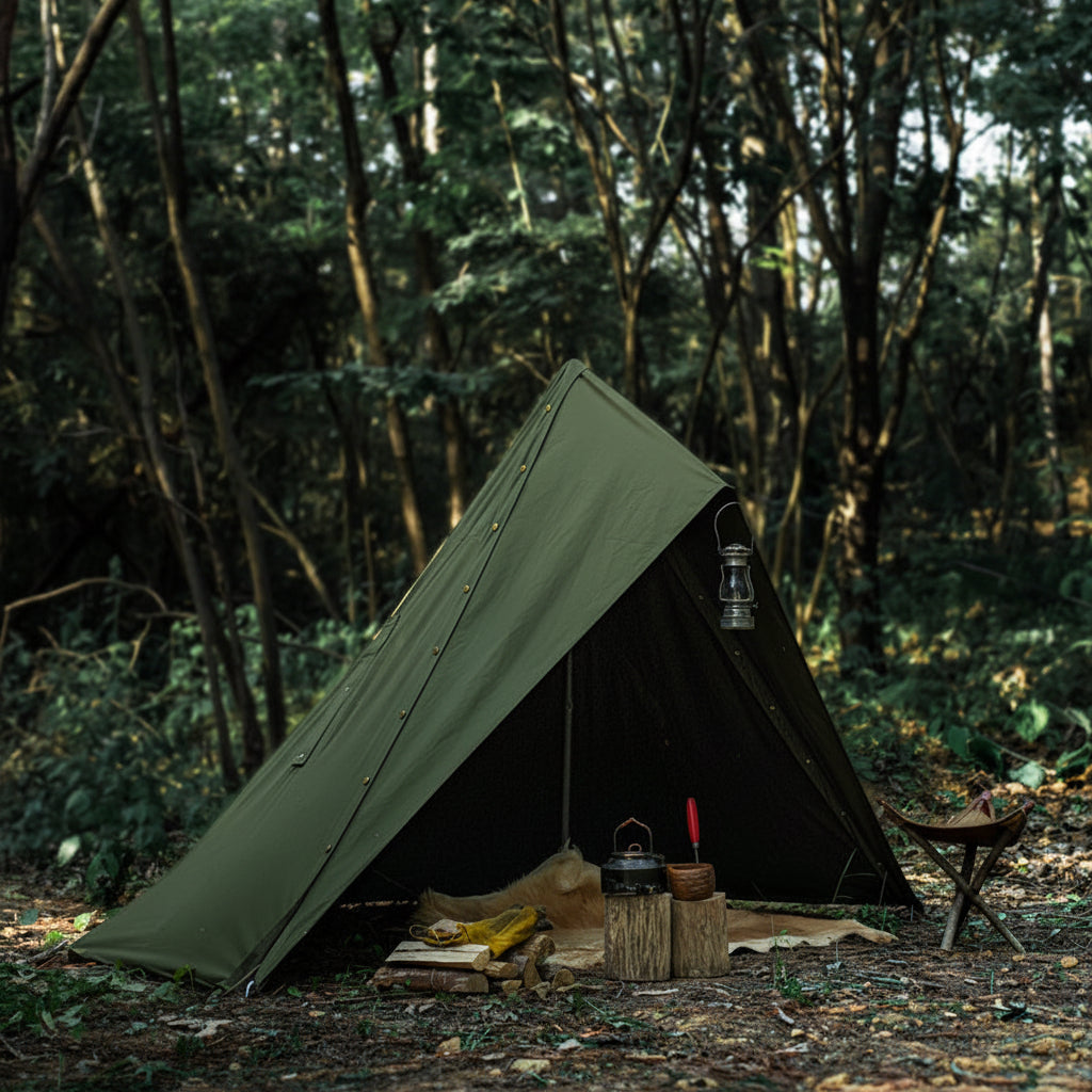 4 Seasons Bushcraft Tent – TC Cotton & Polyester, Aluminum Frame