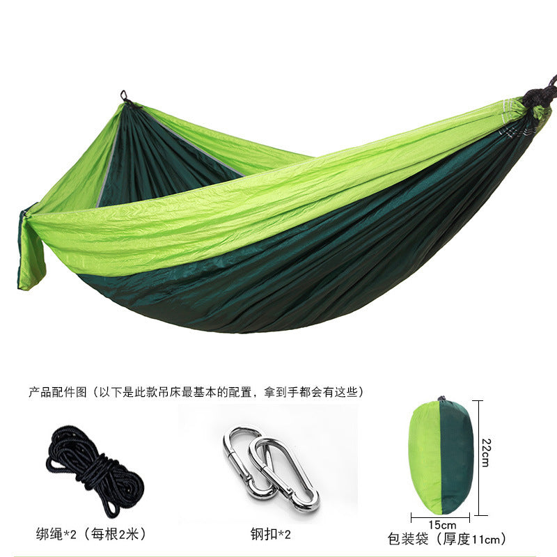Outdoor Nylon Parachute Hammock – Lightweight Camping Swing Hanging Chair, Single & Double
