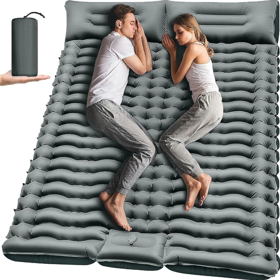Double-Thick Wide Wave Inflatable Air Mattress – TPU Camping Sleeping Pad for Tent & Office Nap