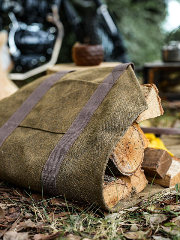 Canvas Firewood Carrier Bag – Heavy Duty Camping Log Tote