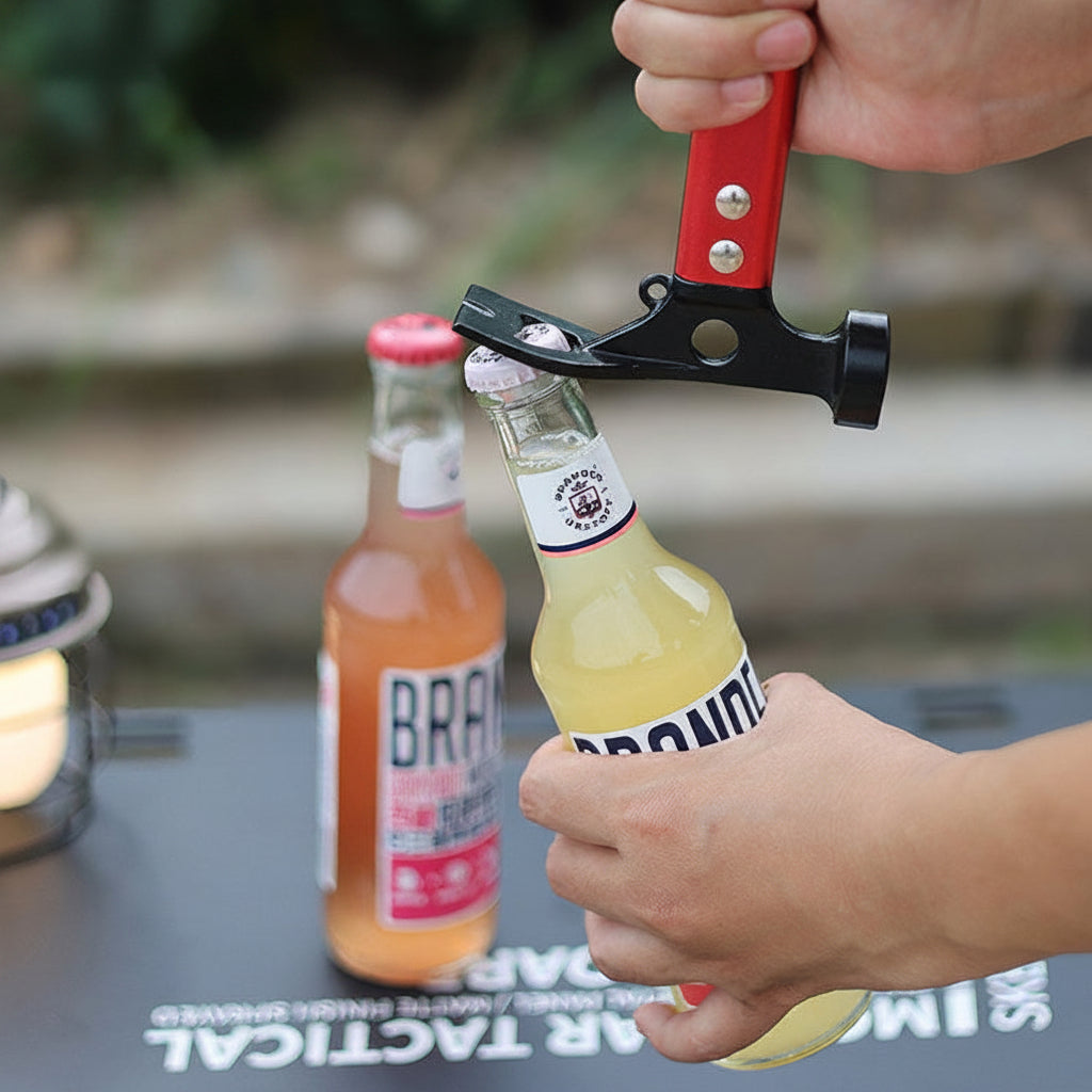 XITU A078 Multi-Tool Camping Hammer – Carbon Steel Head | Nail Puller, Flat Shovel & Bottle Opener