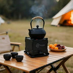 Carbon Steel BBQ Grill Stove – Portable Outdoor Charcoal & Alcohol Camping Stove