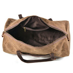 Waxed Canvas & Leather Duffle Bag – Retro Travel Weekender