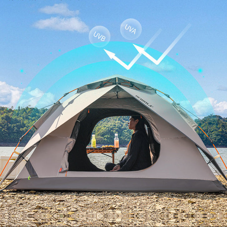 Hewolf Outdoor Camping Tent – Foldable Double Layer Canopy, 3000mm Waterproof, 4-Season Shelter