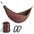Outdoor Hammock Sleeping Bag in Brown – Double Quilted Underquilt 250×170cm, Lightweight Nylon, 200kg Capacity, Warm Camping Hammock Cover
