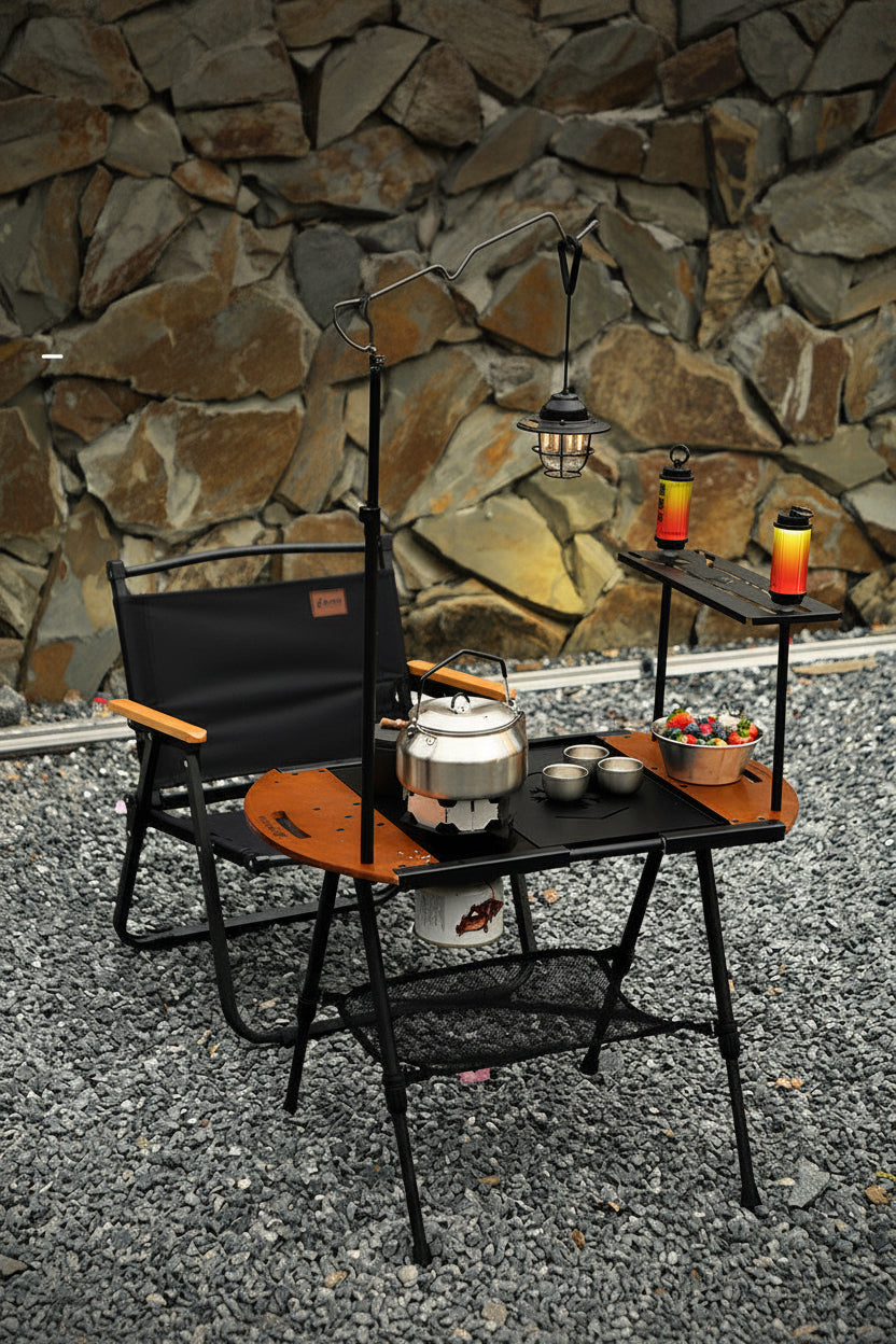 Smiley Face IGT Camping Table – Tactical Multi-Function All-in-One Tea Table & Stove | Portable Folding Travel Table