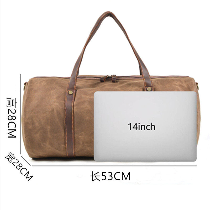 Waxed Canvas & Leather Duffle Bag – Retro Travel Weekender