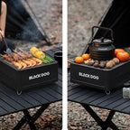 Portable Tabletop Charcoal Grill in Black – Compact BBQ for Camping & Outdoor Cooking | Campfire
