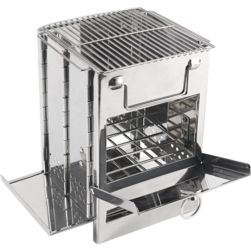 LTHW Luteteng Folding Wood-Burning Camp Stove – Portable Stainless Steel Outdoor Cooking Stove | BBQ | Picnic | Windproof