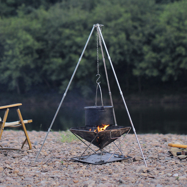 Aluminum Alloy Camping Tripod Hanger – Detachable Hanging Pot Rack for Campfire & BBQ