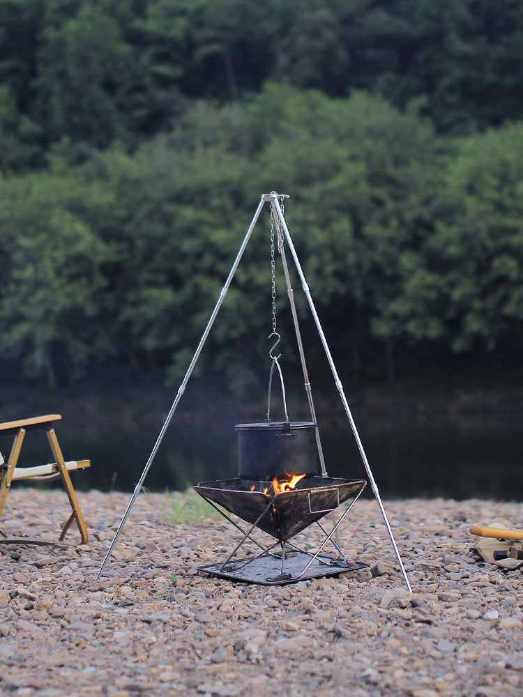 Aluminum Alloy Camping Tripod Hanger – Detachable Hanging Pot Rack for Campfire & BBQ