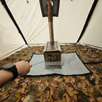 Outdoor Double Tunnel Tent – 4-Season Windproof & Flame-Retardant Camping Tent with Snow Skirt
