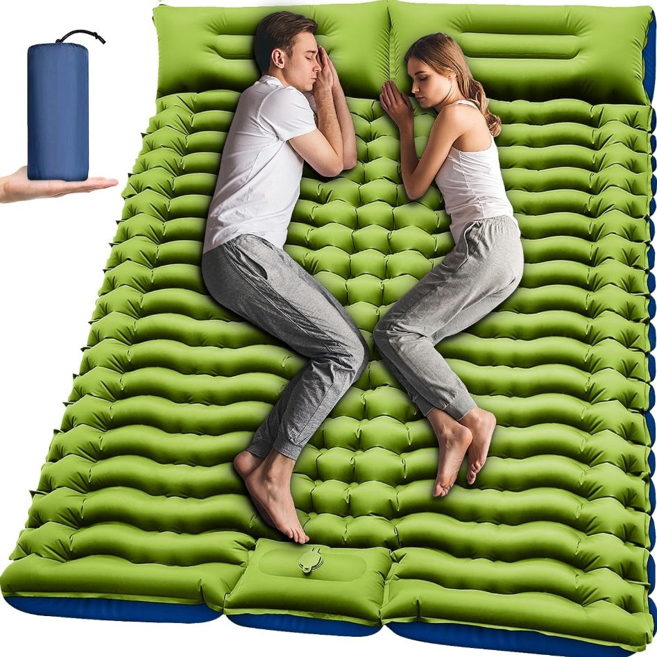 Double-Thick Wide Wave Inflatable Air Mattress – TPU Camping Sleeping Pad for Tent & Office Nap