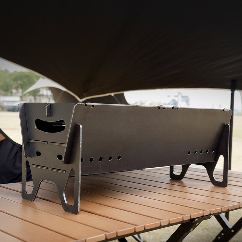 Carbon Steel BBQ Grill Plate – Outdoor Campfire & Picnic Grill (Non-Stick, Detachable)
