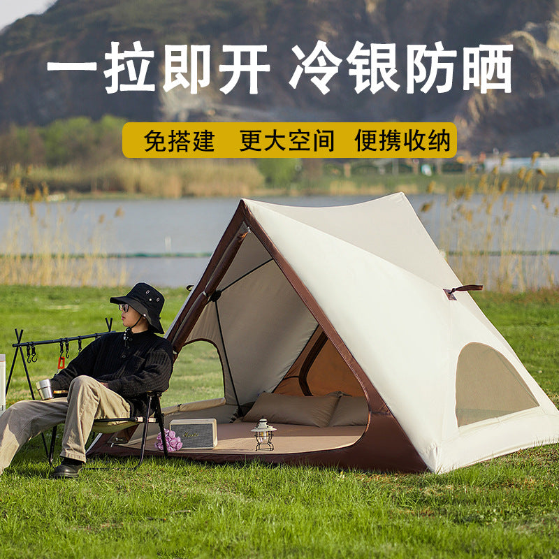 Auto Quick-Open Beach & Camping Tent – UV Protection, 4-Season, 210D Oxford
